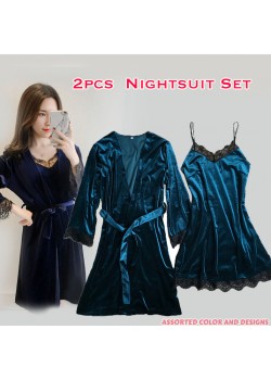 Vicky Fashion 2pcs Three Quarter Assorted Color Nightsuit Set, V858